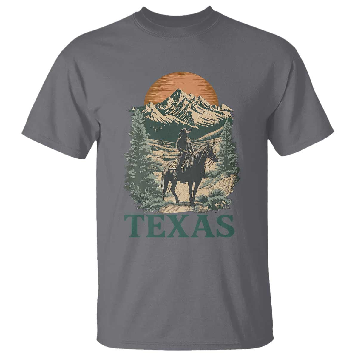 Texas Western Cowboy Life T Shirt Vintage Horse Riding Graphic