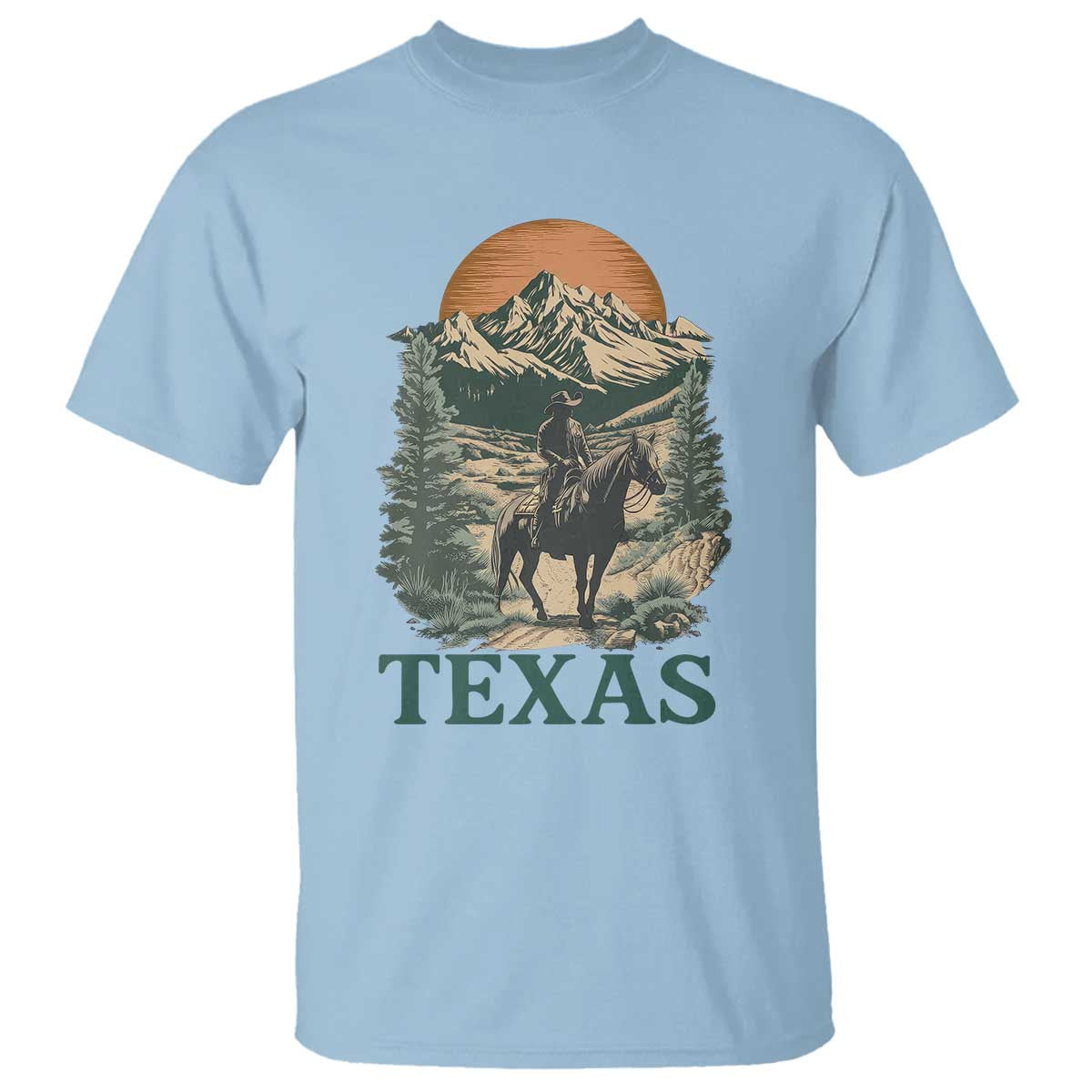 Texas Western Cowboy Life T Shirt Vintage Horse Riding Graphic