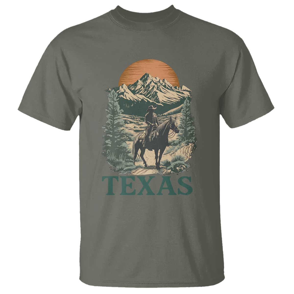 Texas Western Cowboy Life T Shirt Vintage Horse Riding Graphic