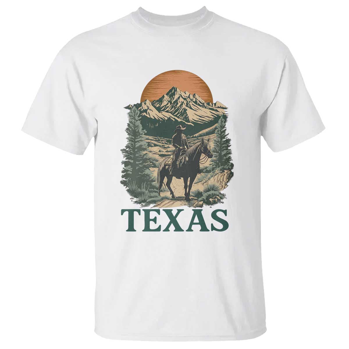 Texas Western Cowboy Life T Shirt Vintage Horse Riding Graphic