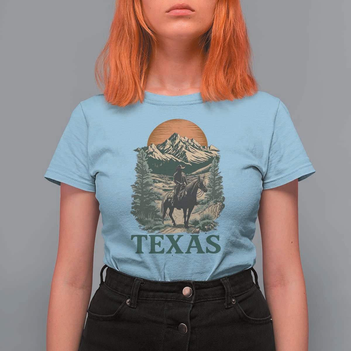 Texas Western Cowboy Life T Shirt For Women Vintage Horse Riding Graphic