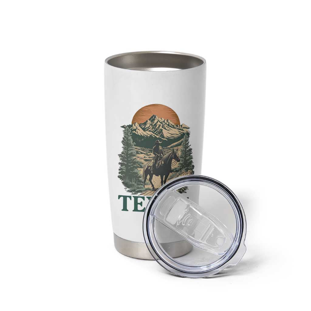 Texas Western Cowboy Life Tumbler Cup Vintage Horse Riding Graphic