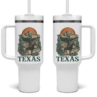 Texas Western Cowboy Life Tumbler With Handle Vintage Horse Riding Graphic
