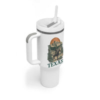 Texas Western Cowboy Life Tumbler With Handle Vintage Horse Riding Graphic