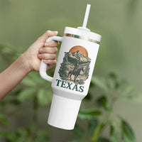 Texas Western Cowboy Life Tumbler With Handle Vintage Horse Riding Graphic