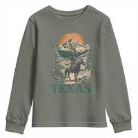 Texas Western Cowboy Life Youth Sweatshirt Vintage Horse Riding Graphic