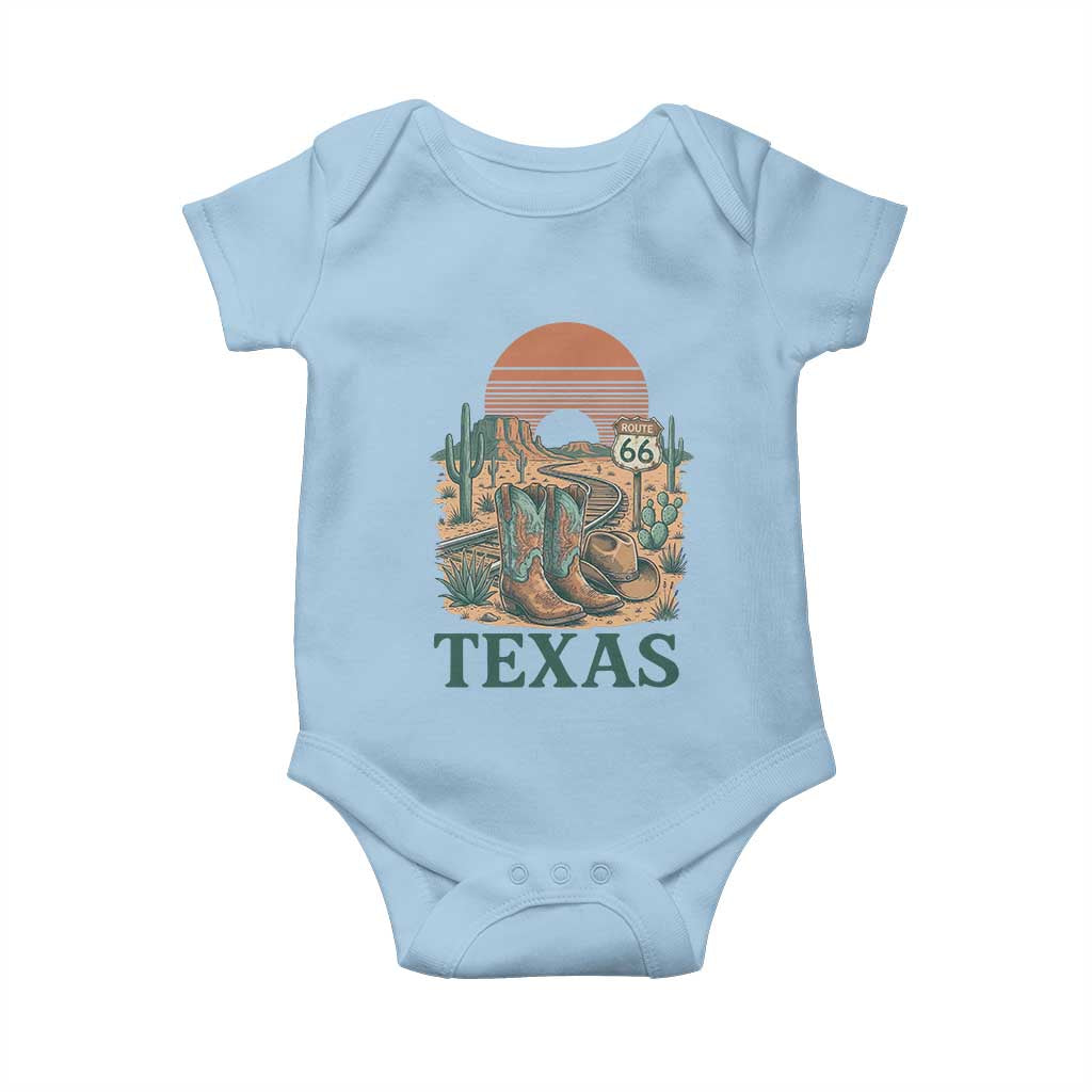 Vintage Route Highway 66 Texas Baby Onesie Amarillo Road Trip Adventure
