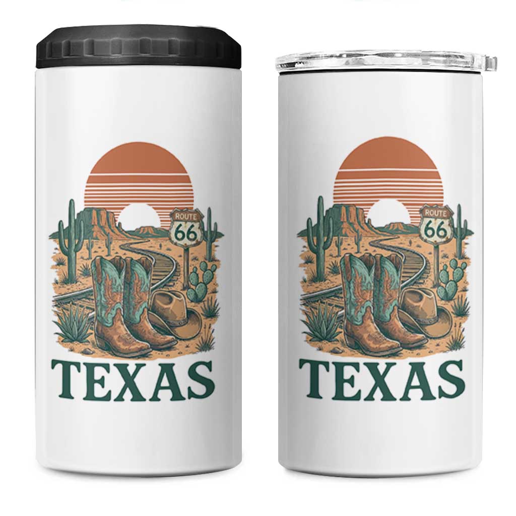 Vintage Route Highway 66 Texas 4 in 1 Can Cooler Tumbler Amarillo Road Trip Adventure