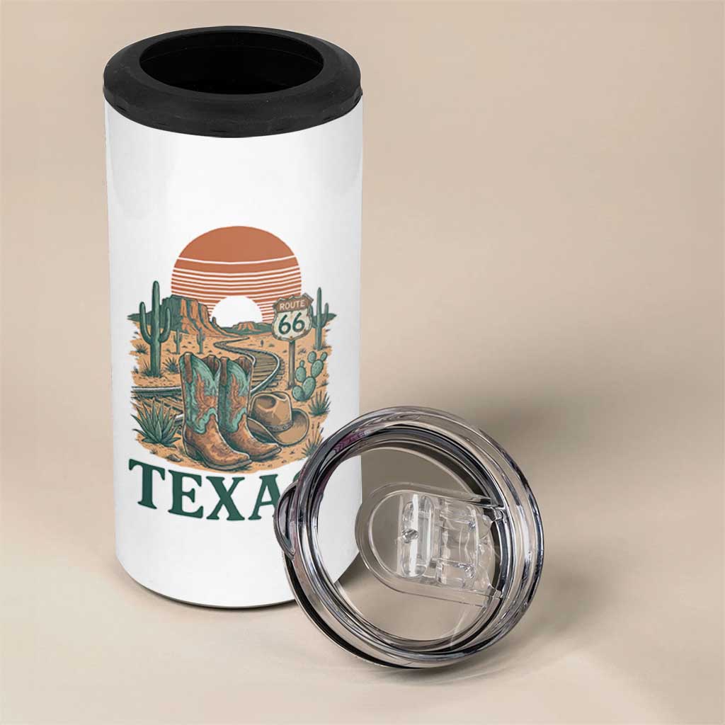 Vintage Route Highway 66 Texas 4 in 1 Can Cooler Tumbler Amarillo Road Trip Adventure