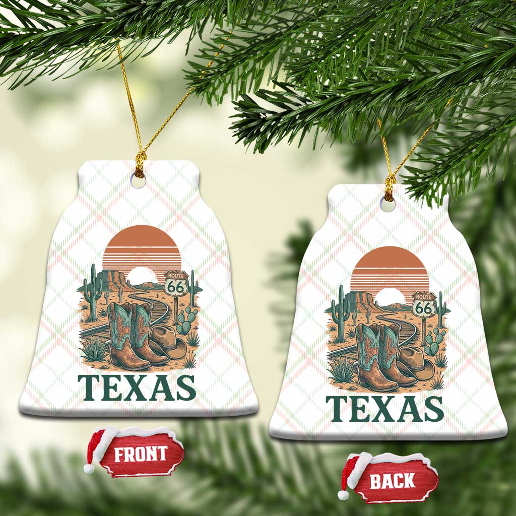 Vintage Route Highway 66 Texas Ceramic Ornament Amarillo Road Trip Adventure