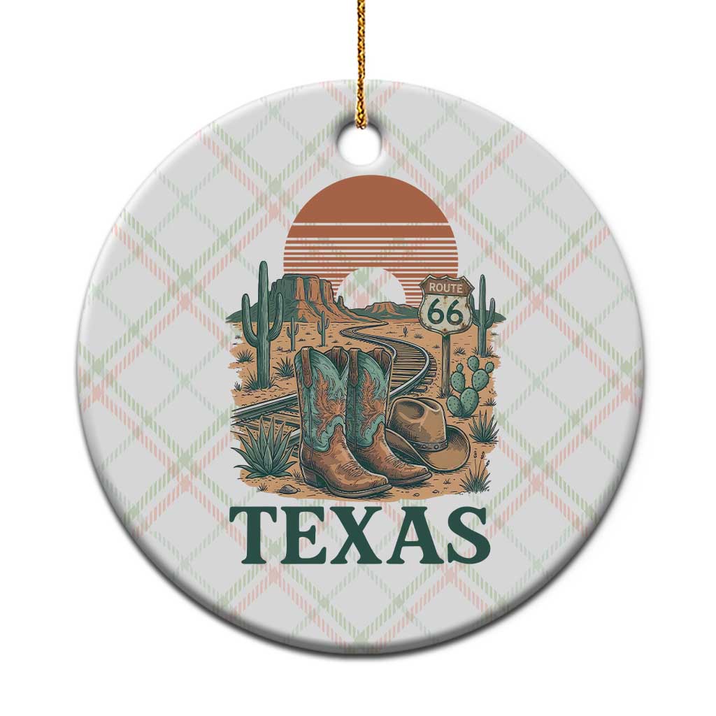 Vintage Route Highway 66 Texas Ceramic Ornament Amarillo Road Trip Adventure