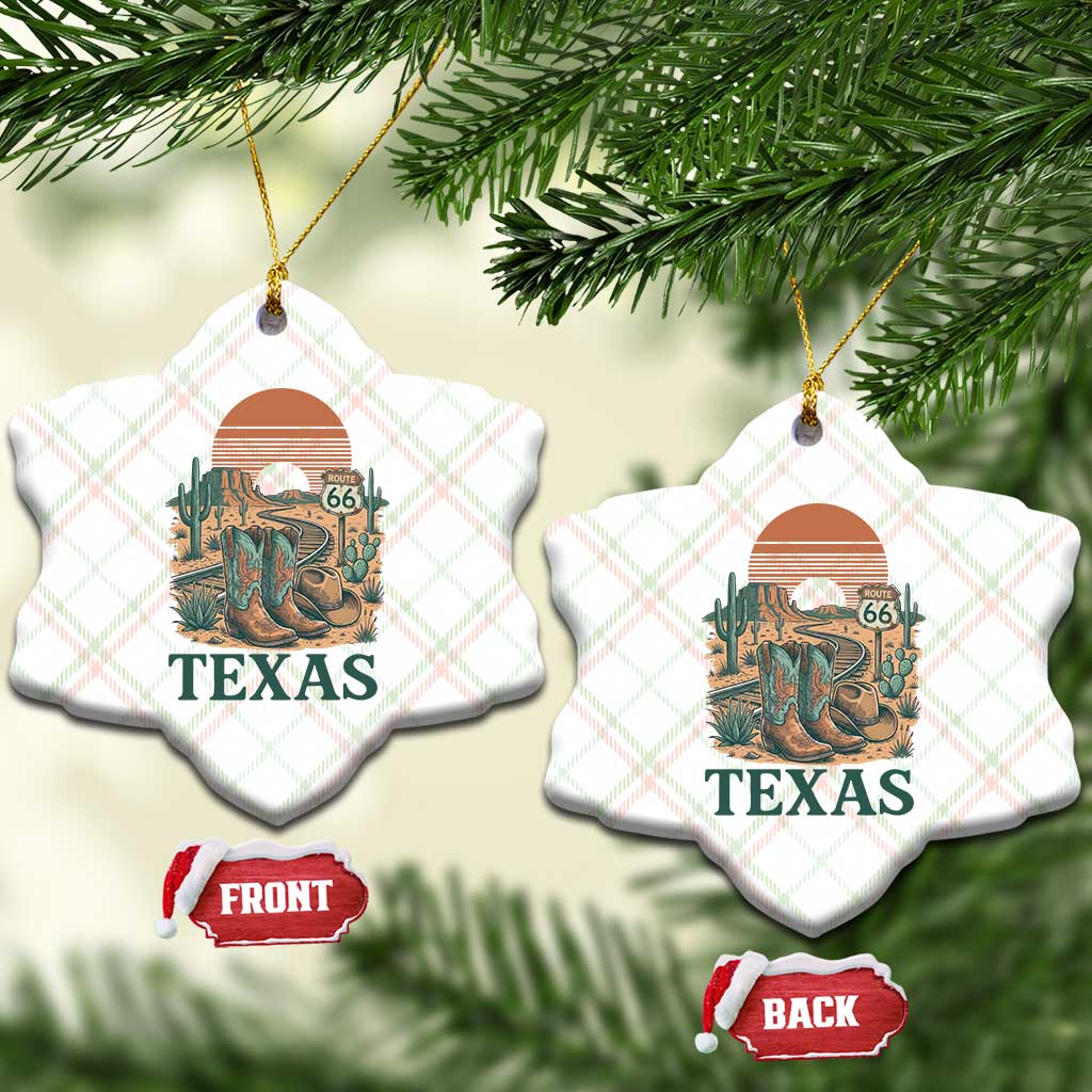 Vintage Route Highway 66 Texas Ceramic Ornament Amarillo Road Trip Adventure