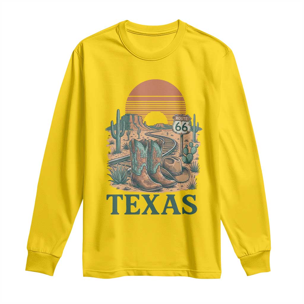 Vintage Route Highway 66 Texas Long Sleeve Shirt Amarillo Road Trip Adventure