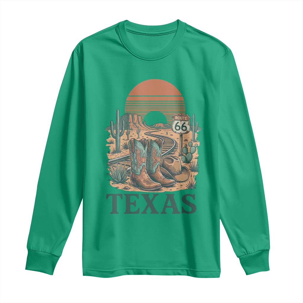 Vintage Route Highway 66 Texas Long Sleeve Shirt Amarillo Road Trip Adventure