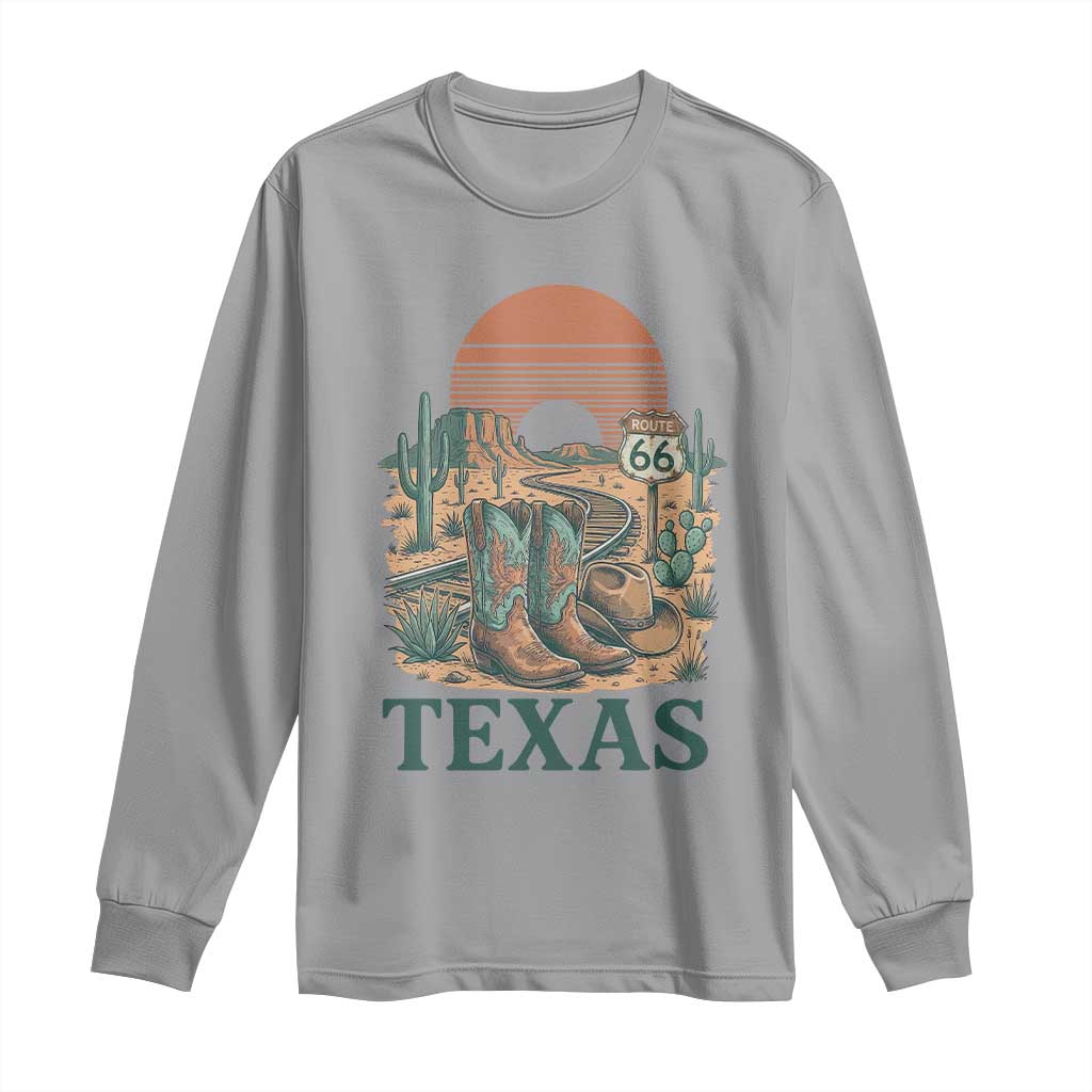 Vintage Route Highway 66 Texas Long Sleeve Shirt Amarillo Road Trip Adventure