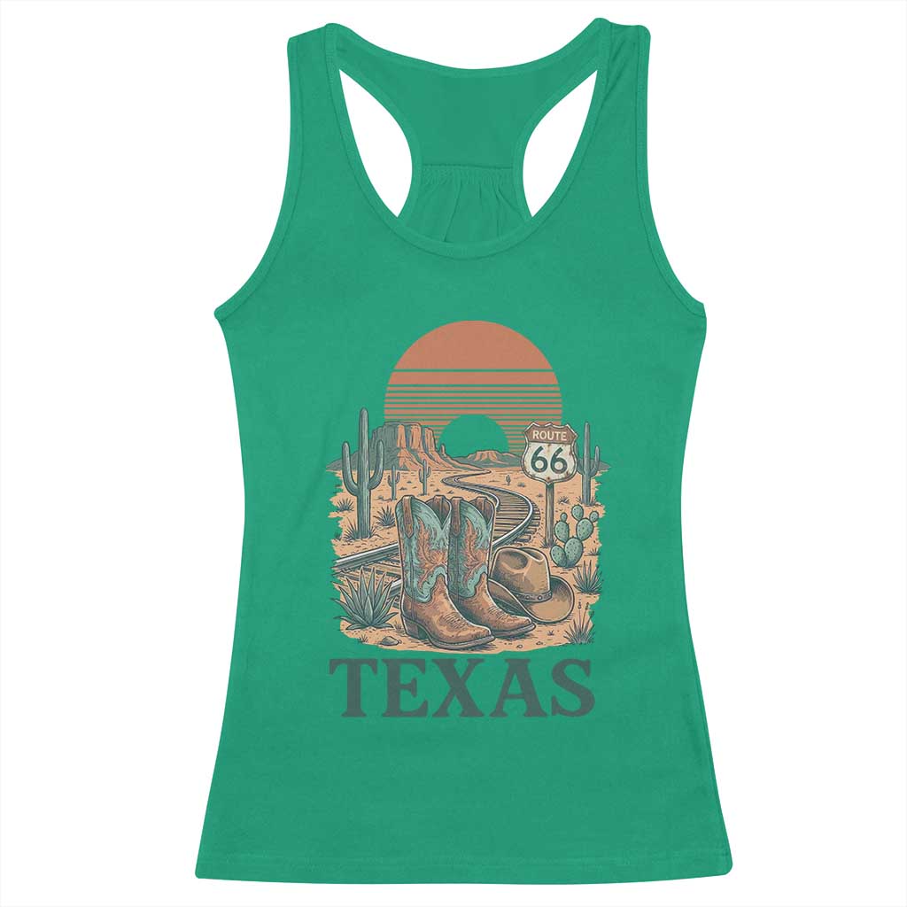 Vintage Route Highway 66 Texas Racerback Tank Top Amarillo Road Trip Adventure