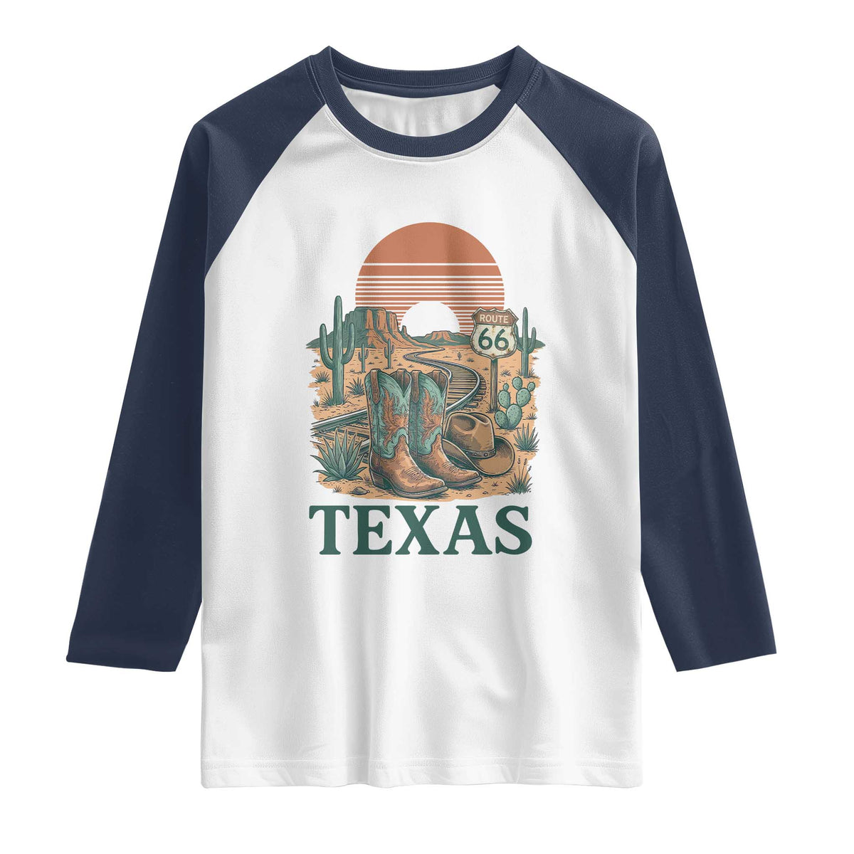Vintage Route Highway 66 Texas Raglan Shirt Amarillo Road Trip Adventure