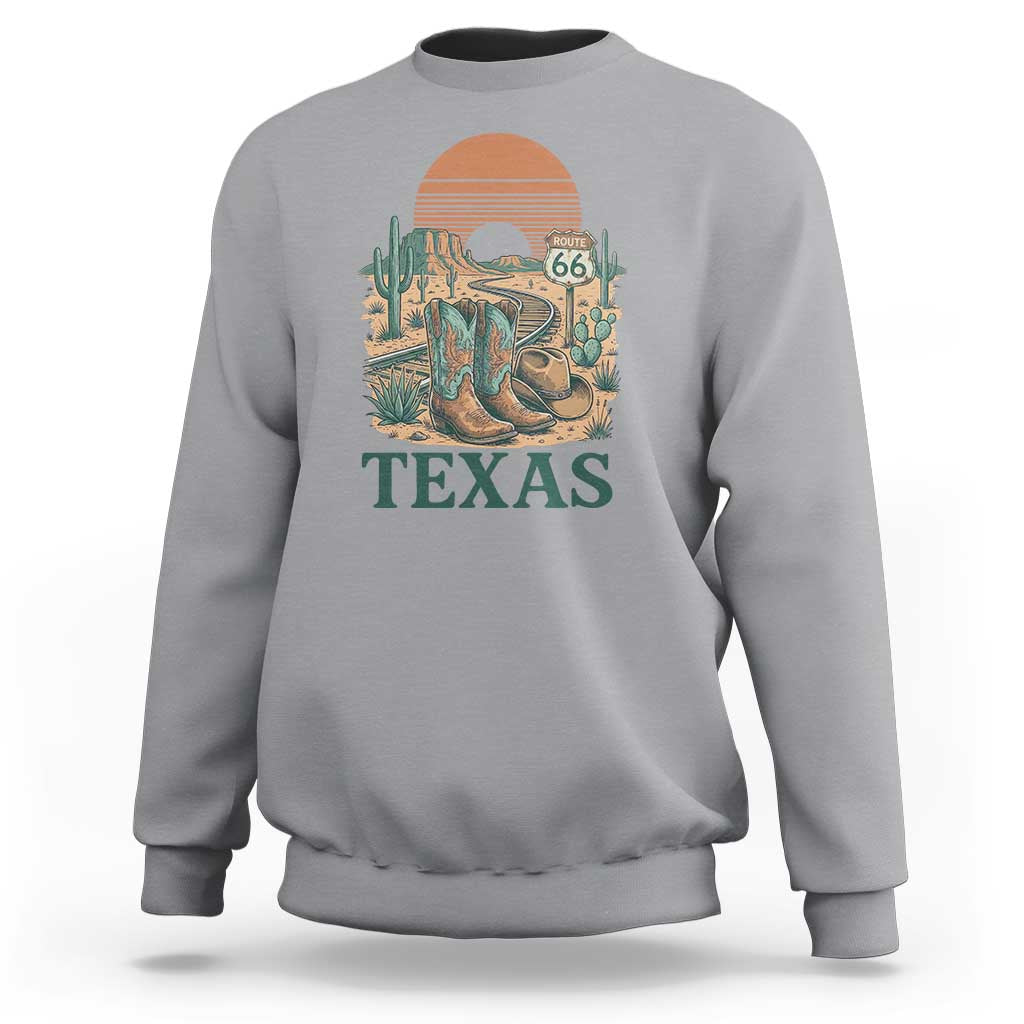 Vintage Route Highway 66 Texas Sweatshirt Amarillo Road Trip Adventure