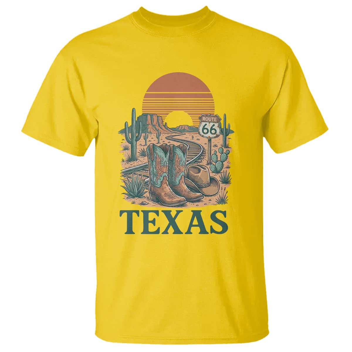 Vintage Route Highway 66 Texas T Shirt Amarillo Road Trip Adventure
