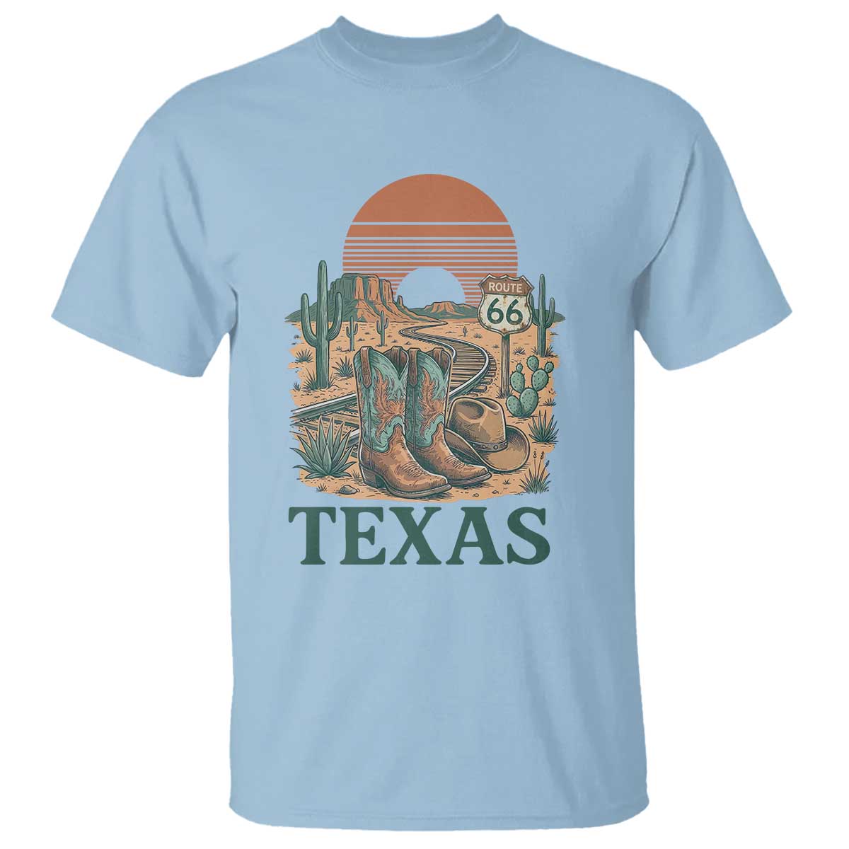Vintage Route Highway 66 Texas T Shirt Amarillo Road Trip Adventure