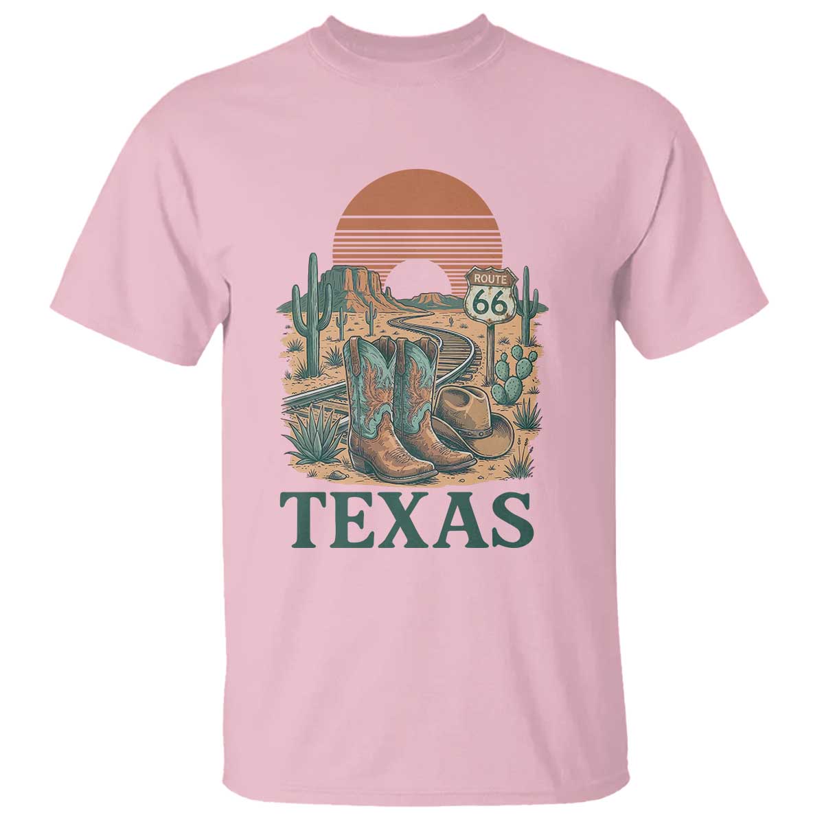 Vintage Route Highway 66 Texas T Shirt Amarillo Road Trip Adventure