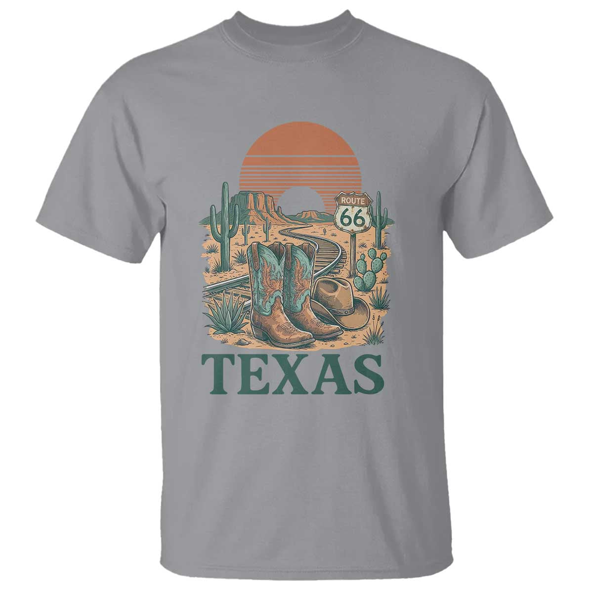 Vintage Route Highway 66 Texas T Shirt Amarillo Road Trip Adventure