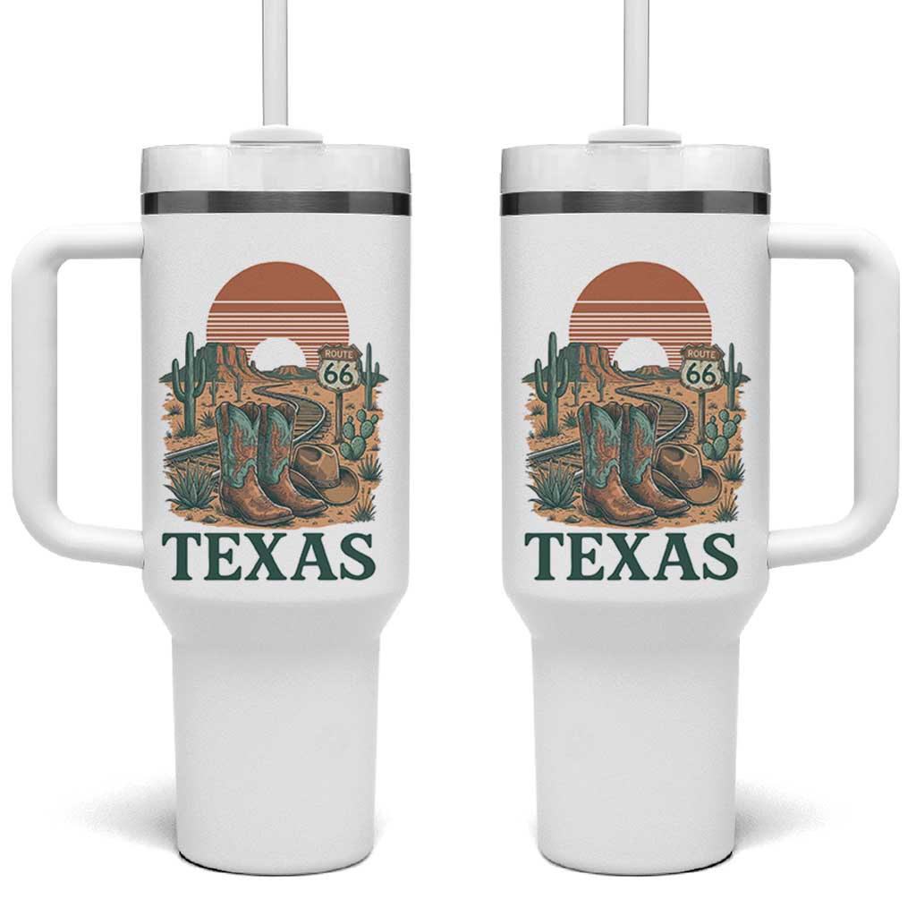 Vintage Route Highway 66 Texas Tumbler With Handle Amarillo Road Trip Adventure