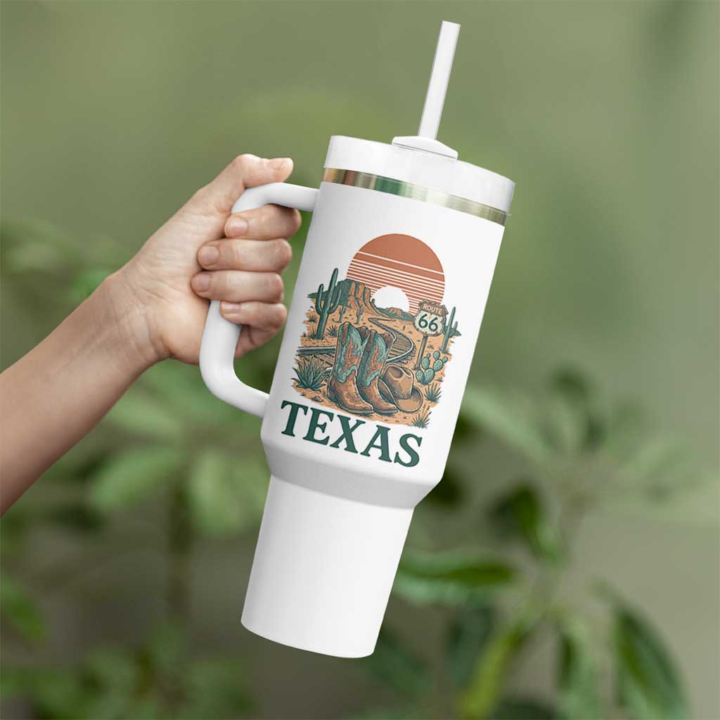 Vintage Route Highway 66 Texas Tumbler With Handle Amarillo Road Trip Adventure