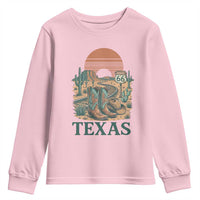 Vintage Route Highway 66 Texas Youth Sweatshirt Amarillo Road Trip Adventure