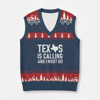 Texas Is Calling And I Must Go V-Neck Knit Sweater Vest Southern Texan Pride