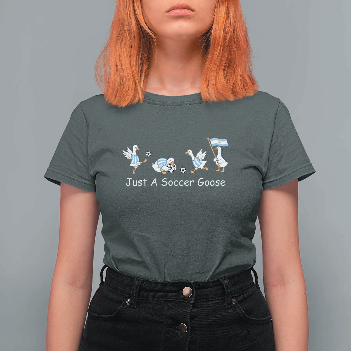 Funny Just A Soccer Goose T Shirt For Women Argentina Soccer Lover