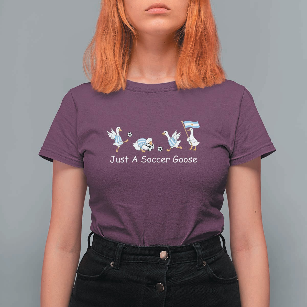 Funny Just A Soccer Goose T Shirt For Women Argentina Soccer Lover