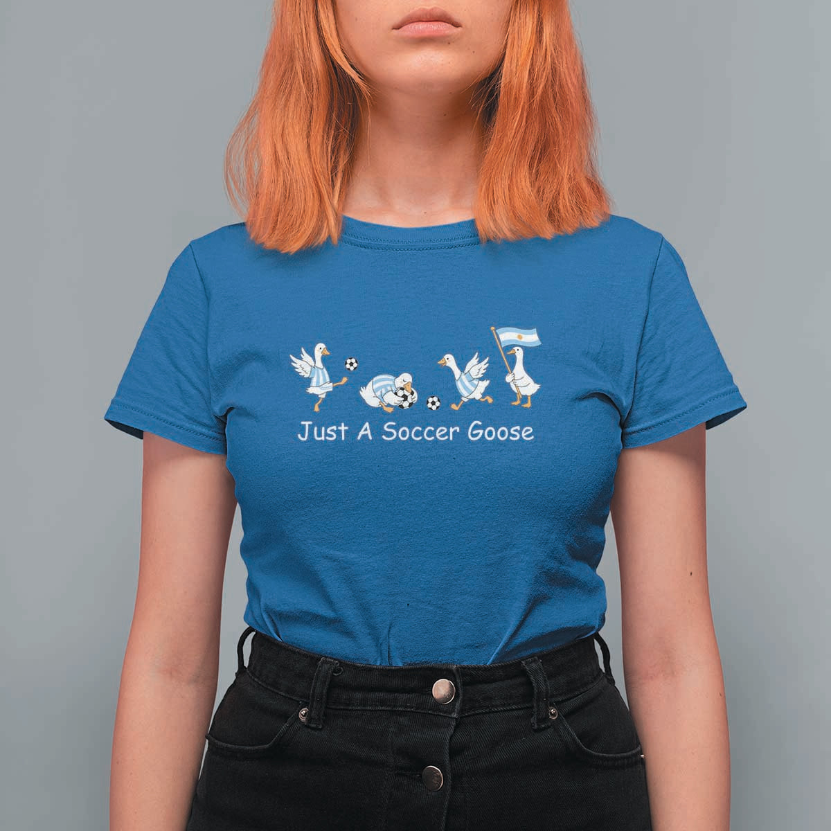 Funny Just A Soccer Goose T Shirt For Women Argentina Soccer Lover