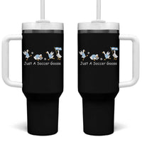 Funny Just A Soccer Goose Tumbler With Handle Argentina Soccer Lover