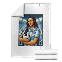 Funny Argentina Soccer Mona Lisa Throw Blanket Football Fan Pride Graphic
