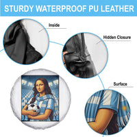Funny Argentina Soccer Mona Lisa Spare Tire Cover Football Fan Pride Graphic