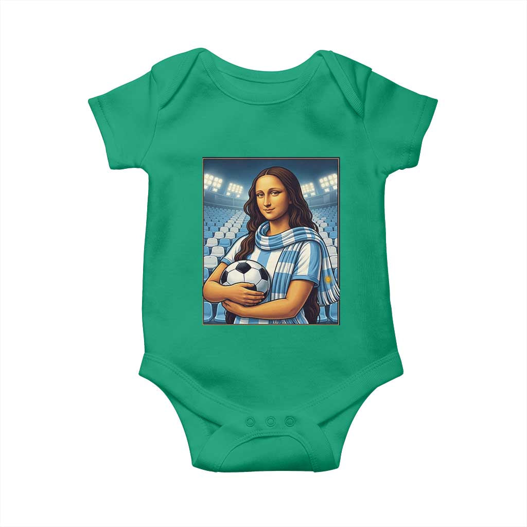 Funny Argentina Soccer Mona Lisa Baby Onesie Football Fan Pride Graphic