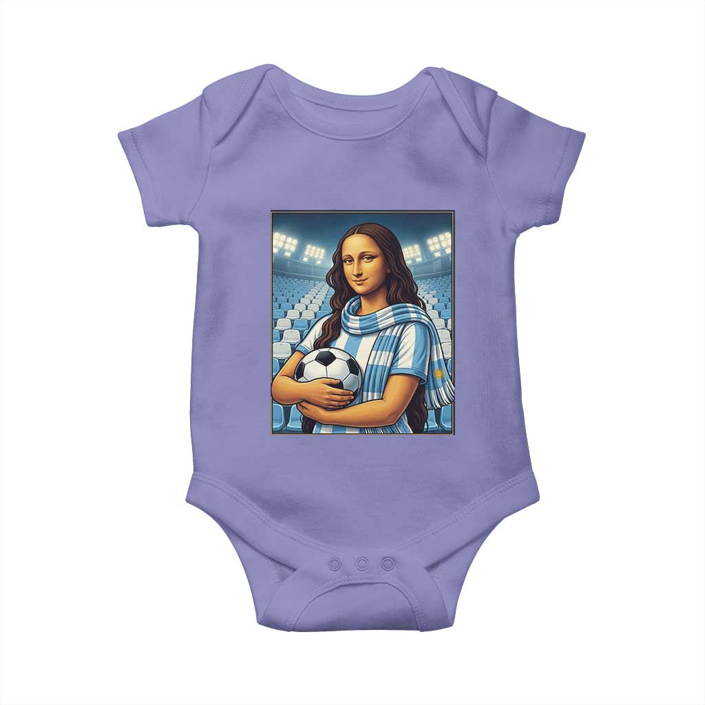 Funny Argentina Soccer Mona Lisa Baby Onesie Football Fan Pride Graphic