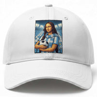 Funny Argentina Soccer Mona Lisa Baseball Cap Football Fan Pride Graphic