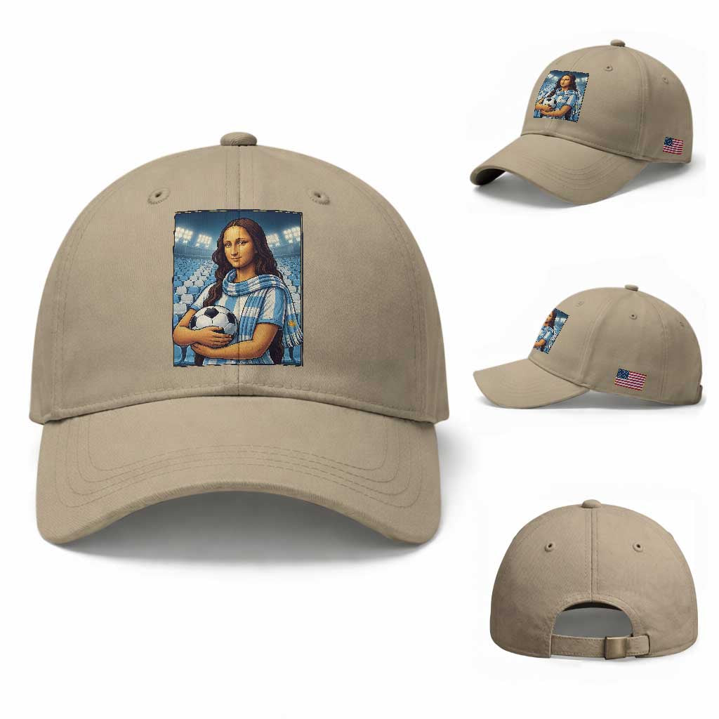 Funny Argentina Soccer Mona Lisa Baseball Cap Football Fan Pride Graphic