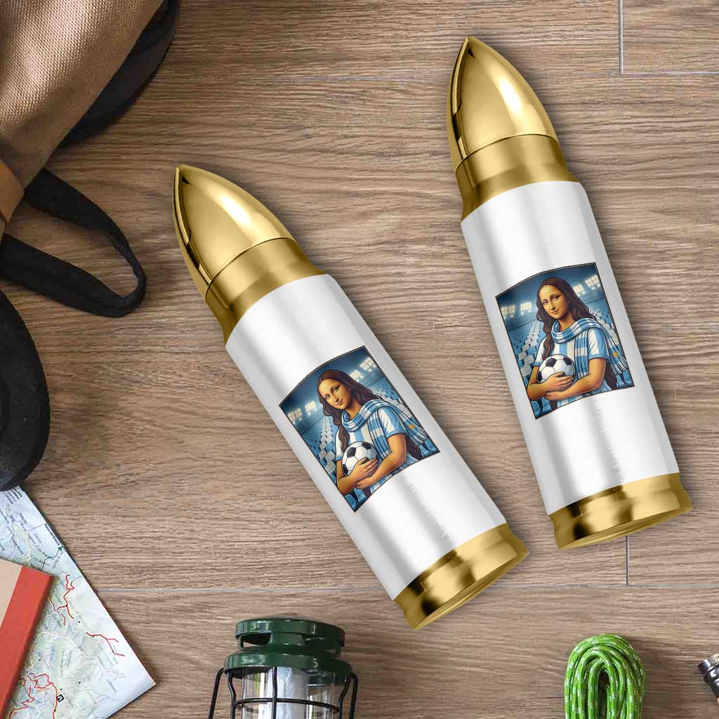 Funny Argentina Soccer Mona Lisa Bullet Tumbler Football Fan Pride Graphic