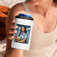 Funny Argentina Soccer Mona Lisa 4 in 1 Can Cooler Tumbler Football Fan Pride Graphic