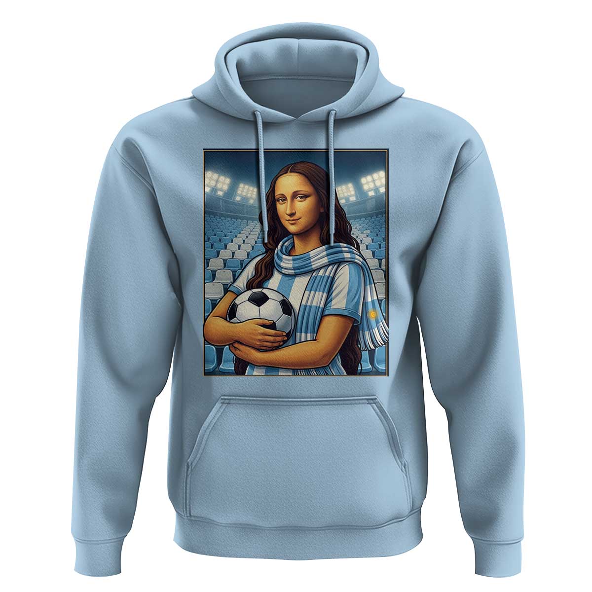 Funny Argentina Soccer Mona Lisa Hoodie Football Fan Pride Graphic
