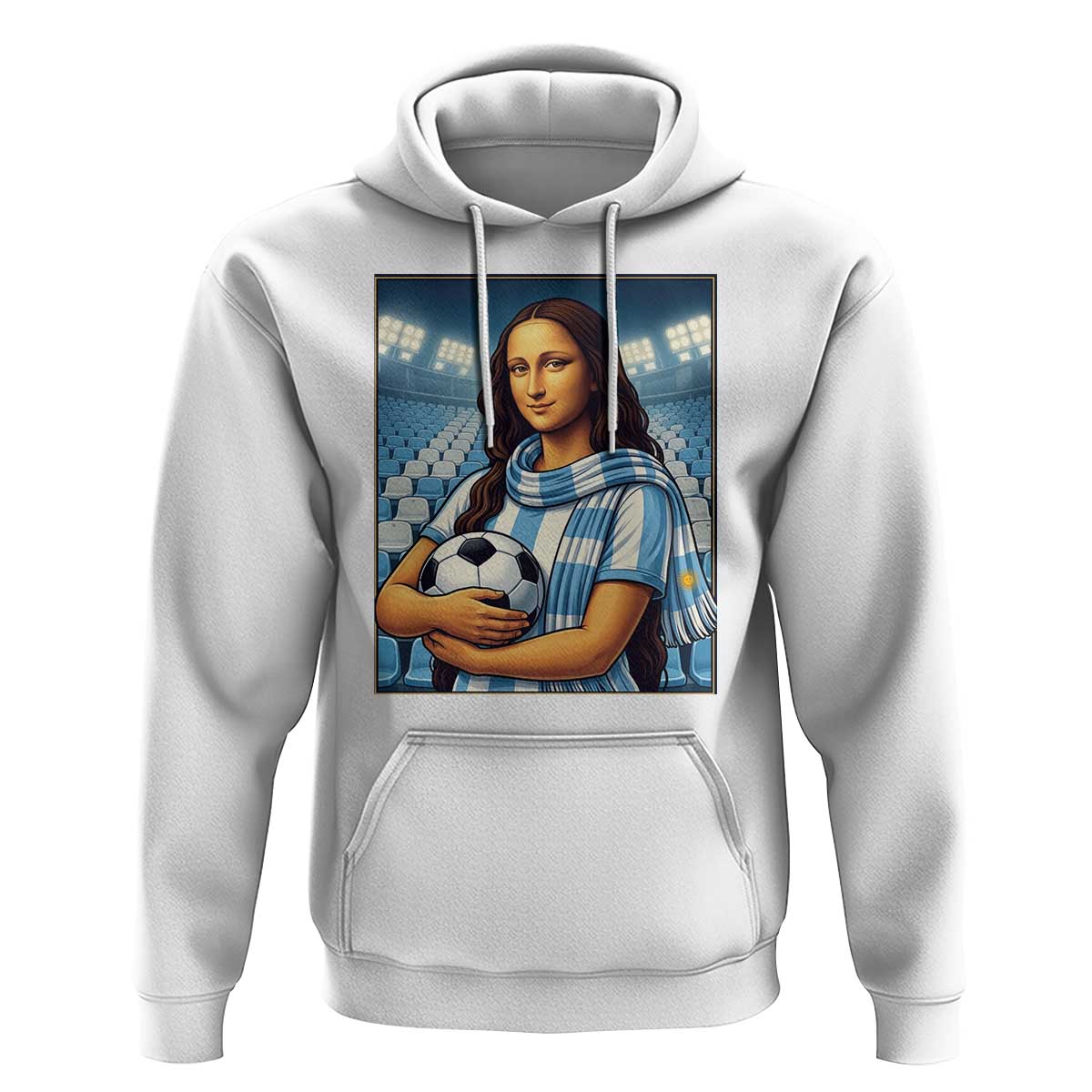 Funny Argentina Soccer Mona Lisa Hoodie Football Fan Pride Graphic