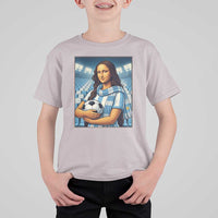 Funny Argentina Soccer Mona Lisa T Shirt For Kid Football Fan Pride Graphic