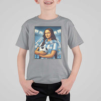 Funny Argentina Soccer Mona Lisa T Shirt For Kid Football Fan Pride Graphic