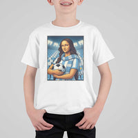 Funny Argentina Soccer Mona Lisa T Shirt For Kid Football Fan Pride Graphic