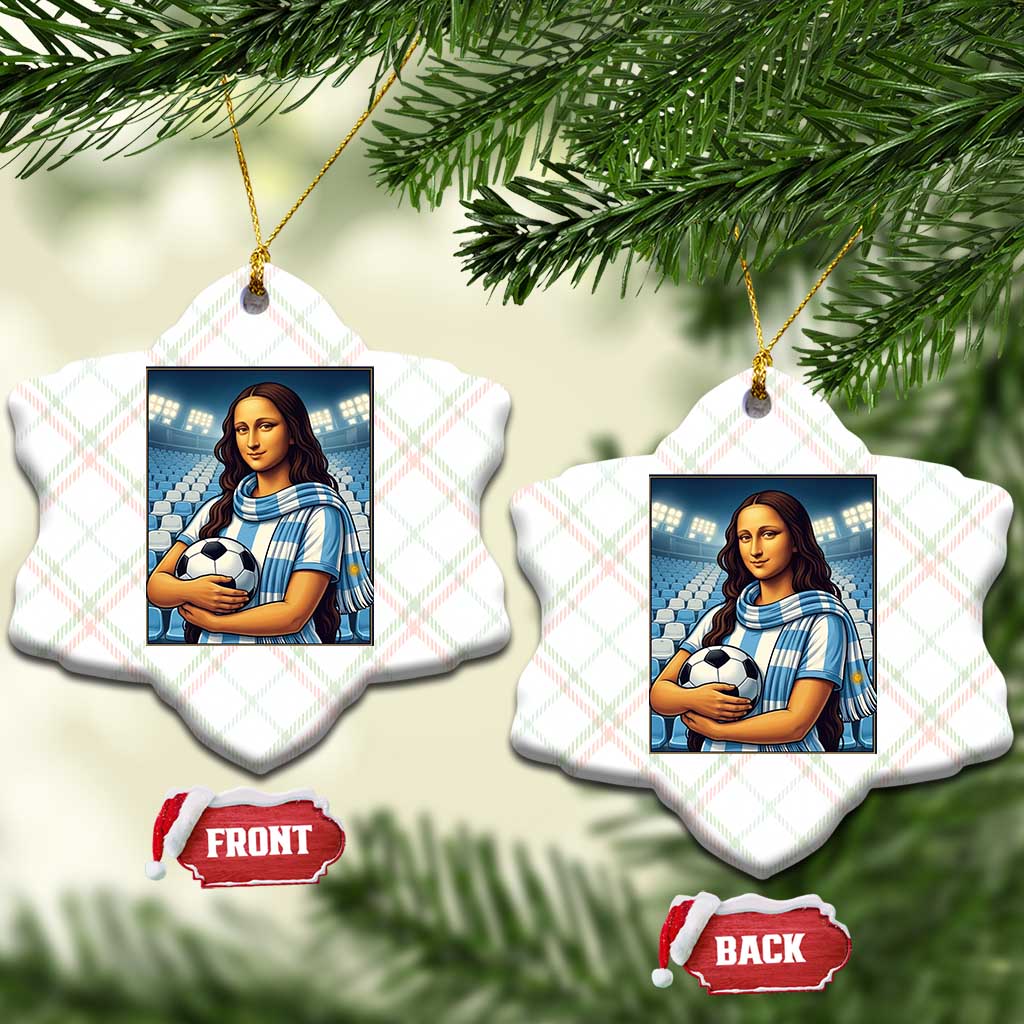 Funny Argentina Soccer Mona Lisa Ceramic Ornament Football Fan Pride Graphic