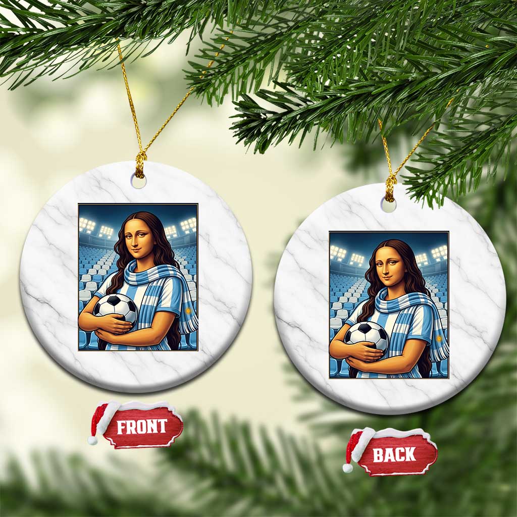 Funny Argentina Soccer Mona Lisa Ceramic Ornament Football Fan Pride Graphic