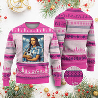 Funny Argentina Soccer Mona Lisa Ugly Christmas Sweater Football Fan Pride Graphic